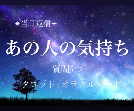 当日返信✨彼や彼女の本音をタロットでみます 質問6つまで✨タロット×オラクルカードで鑑定 イメージ1