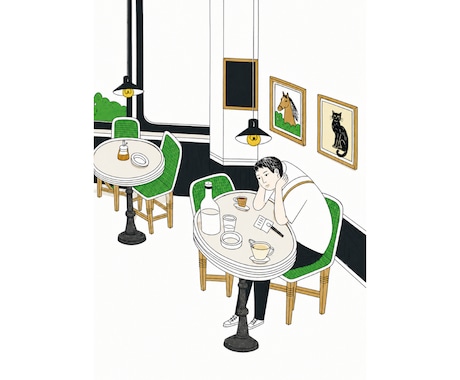 レトロで脱力感のあるシンプルイラストを描きます イメージ1