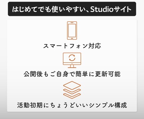 活動開始にちょうどいいSTUDIOサイト制作します 名刺代わりに使えるシンプルなサイト イメージ2