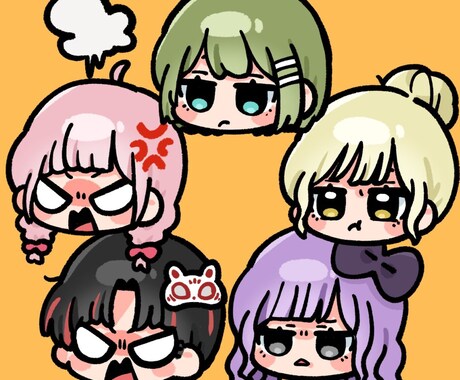 動画作成やグッズ作成に!ご利用できます プルつやきゅるるんな1頭身イラストを作成します!! イメージ2