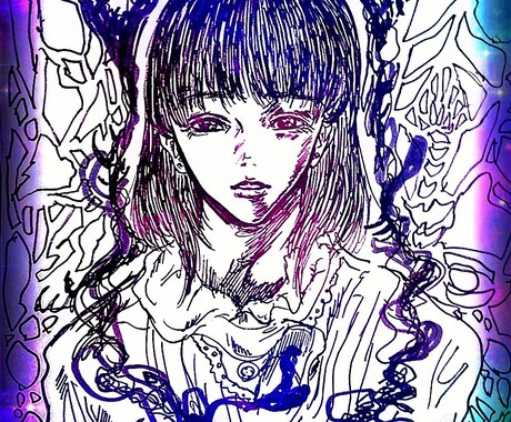 ミステリアスな雰囲気のイラスト制作します アイコンやサムネイル使えるようなイラストを目指しました。 イメージ1