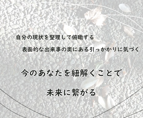 今のあなたを紐解きます 今のあなたを知り、整える手掛かりをお届けします。 イメージ2