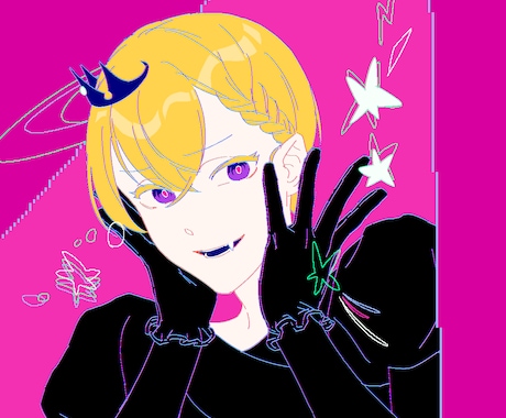 派手かわいいアイコンご用意します キャラクターの雰囲気そのまま、目を惹くイラストにお仕上げ！ イメージ1