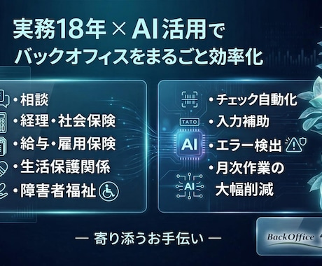 事務とAI制作で業務と発信を整えます 事務と発信を整え、安心の伴走支援を提供します イメージ2