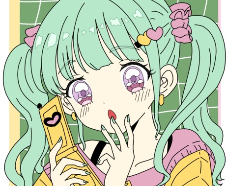 平成レトロ風のかわいいイラスト描きます 平成ギャル・ポップ・ゆるかわ系など幅広く対応♪ イメージ2