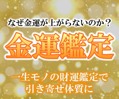 あなたの金運取扱説明書を作成します 一生モノの財運鑑定で引き寄せ体質 イメージ1