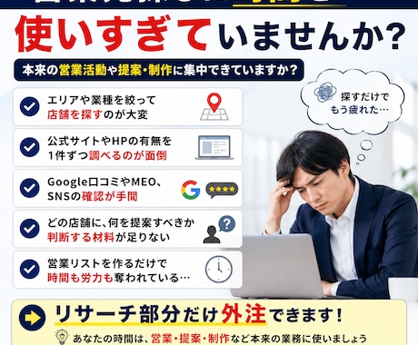 営業先リスト作成を代行します Web制作・MEO向けに提案先を整理 イメージ2
