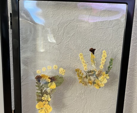 本物の押花使用！手形足形をフラワーアートで作ります 形どりは不要！写真されあればok✦ฺ イメージ2