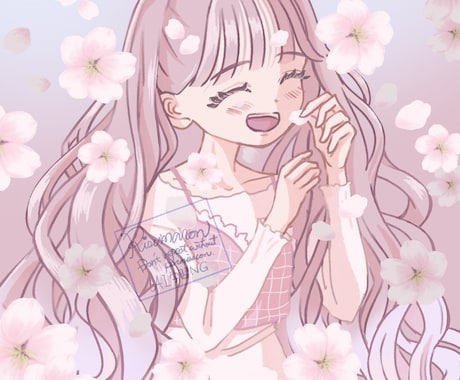 ふんわり可愛い女の子のSNSアイコン描きます フリルやレースがアクセントのゆめ可愛いイラスト イメージ1