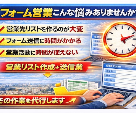 営業メッセージ送信代行します 地域×業界で狙い撃ち。1件8円のフォーム営業代行 イメージ2