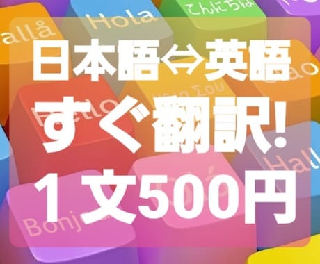 TOEIC900点★日本語⇔英語すぐに翻訳します 1文500円★ポンポン返信します。 イメージ1