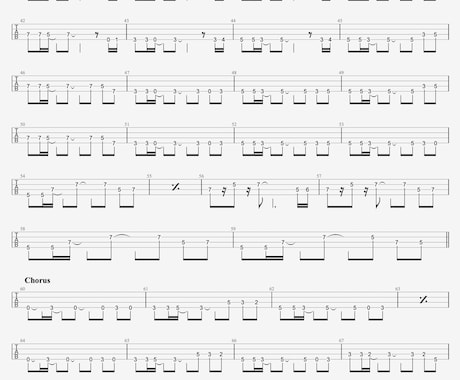 どんな曲でも1500円でベースTAB譜作成します 初心者歓迎！最短即日納品！1曲1,500円でベース譜作成 イメージ2