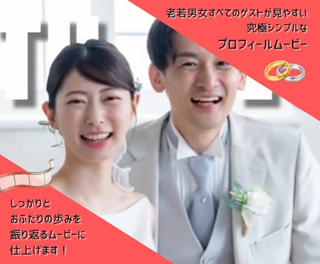 究極シンプルなプロフィールムービー作ります 老若男女すべてのゲストが見やすいムービー制作☆ イメージ1
