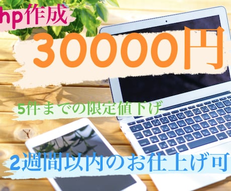 格安HP作成代行します 安く！早く！1件しかご注文受けないので専念してhp作成します イメージ1