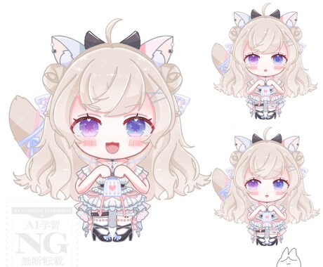 商用利用◎！うるうる可愛い！ミニキャラ作成します 細かい衣装やお目目のこだわりはしっかり残したミニキャラです！ イメージ2