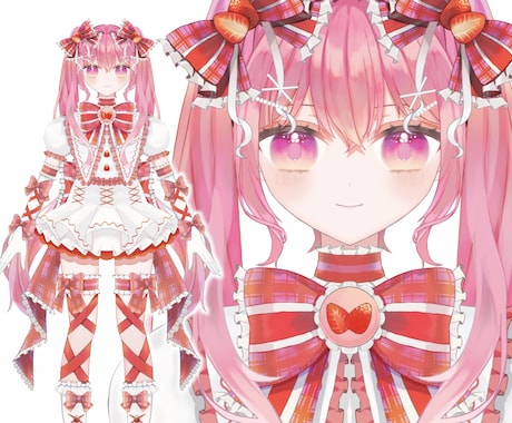 表情差分16種類付き！パーツ分け立ち絵制作します Live2D/VTuberなど！商用利用&キャラデザ込み！ イメージ2