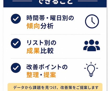 架電データを分析し改善点を出します データから改善点を見える化します イメージ2