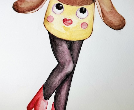 ご要望の要素を組み合わせたキャラクターを描きます 個性的なイラストを美しい水彩絵の具で描きます! イメージ1