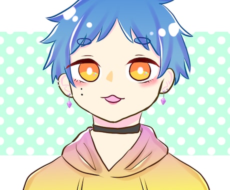 かわいいくてポップなSNSアイコン作成します あなた用のイラストをかわいく描きます イメージ1