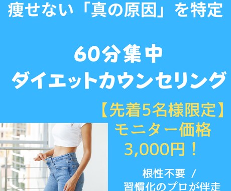 痩せない原因を特定しダイエット習慣のサポートします イメージ1