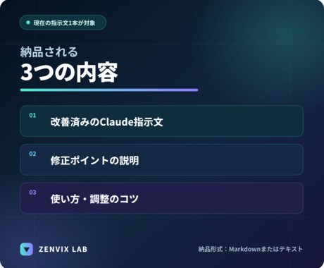 Claudeの指示文を実務向けに添削します 今ある指示文1本を改善｜通話不要・テキスト完結 イメージ2