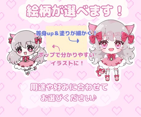 全身ミニキャライラスト描きます アイコンや動画用、スタンプなど何でも使えるイラスト描きます♪ イメージ2