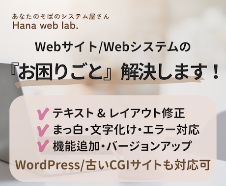 ホームページの修正/修復>20年の経験で対応します イメージ1