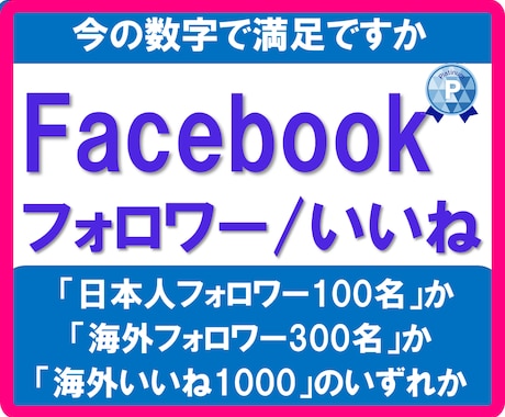フェイスブック！フォロワーかいいねを+します 海外・日本アカともにフォロワー・いいねへの対応可能！ イメージ1