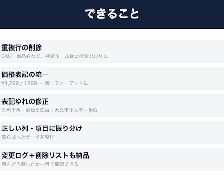 EC商品の説明文とデータCSVを作成しますます ログイン不要・データ納品型。無料サンプルで確認できます イメージ2