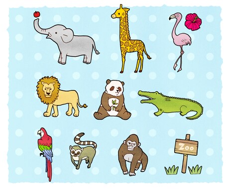 動物のイラスト描きます 絵本に出るような可愛い動物や、ちょっとリアルな動物も描きます イメージ1