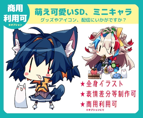 萌え可愛い!!SD、ミニイラスト描きます イメージ1