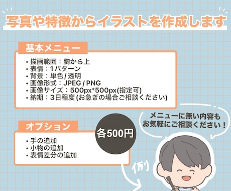 ゆるい似顔絵描きます アイコンやLINEスタンプに！Vtuberさんにも◎ イメージ2