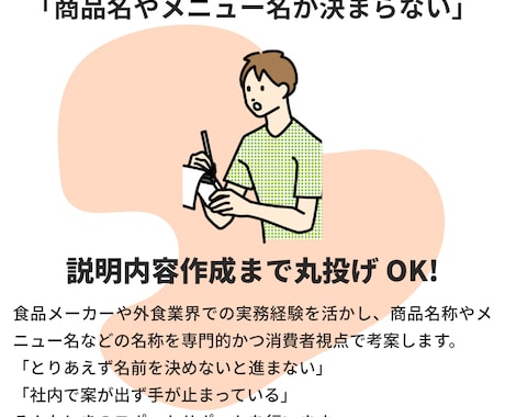 目を引き記憶に残るネーミングを作成します 食品・外食専門｜猫の手も借りたいときのネーミング作成 イメージ2