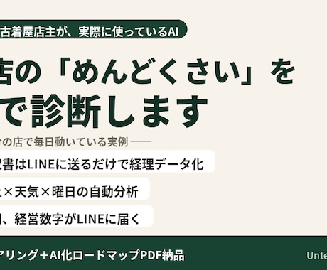 古着屋をAIで回す店主が業務改善を診断します 店の“めんどくさい”をAI化。60分診断＋ロードマップ納品 イメージ1