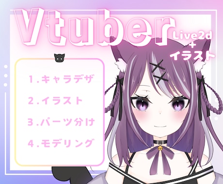 キャラデザ～Live2Dモデリングまで制作できます イメージ1