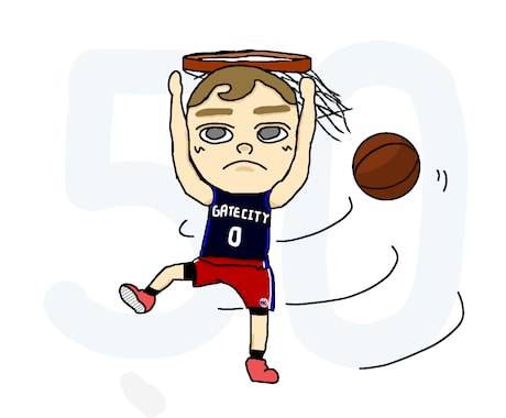 バスケに特化したかわいいイラストを描きます NBAが好きな方へ。またアイコンとしても使いたい方へ。 イメージ2