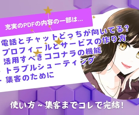 ココナラ占い師スタートパック！デビューを叶えます 使い方～集客のpdf＆サービス・プロフィールを丸投げ作成代行 イメージ2
