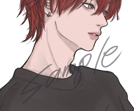 クール｜優しい男性アイコン｜配信｜イラスト描きます アカウントを優しい雰囲気かつクールに｜サムネや挿絵・表紙にも イメージ2