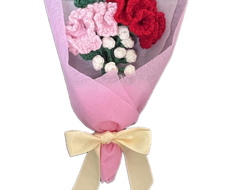 母の日に花束をプレゼント出来ます 母の日にかぎ編みの花束をプレゼントするのはいかがでしょうか。 イメージ1