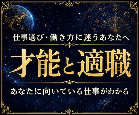 才能・適職・向いている仕事を占星術で読み解きます 天職に繋がる自分の強み、向いている働き方を徹底分析！ イメージ1