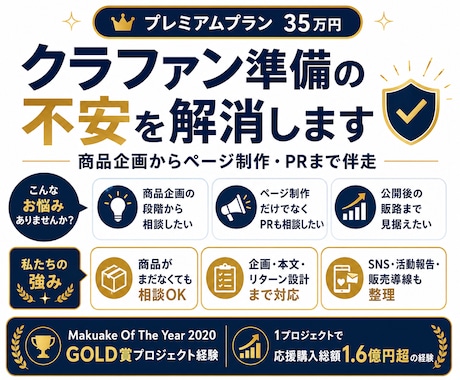 クラファン準備の不安や面倒くささを解消します 商品企画20年広報14年の経験者がページ制作・PRまで伴走 イメージ1