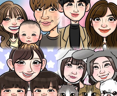 満足いただける可愛い似顔絵を描かせて頂きます 1枚1枚に想いを込めて丁寧に…✐ イメージ2