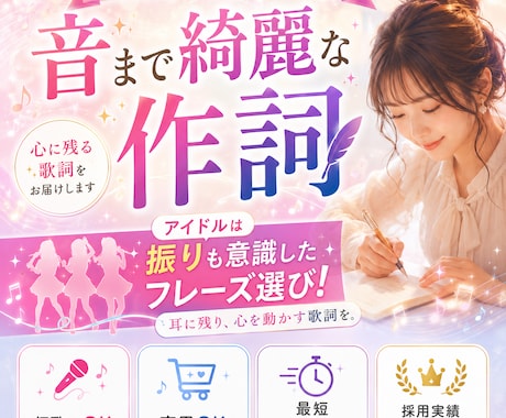 記憶に残る言葉で作詞します イメージ1