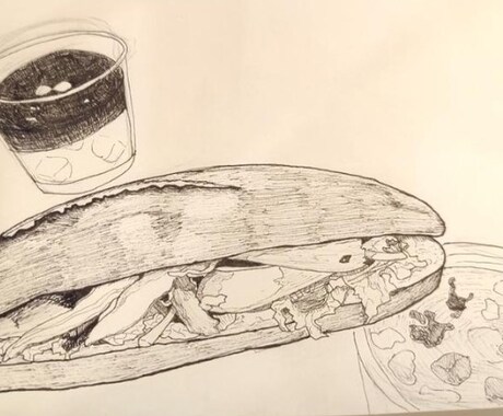 お料理のイラスト描きます お店のメニューやPR・POPに、ペン画のお洒落な雰囲気を！ イメージ2