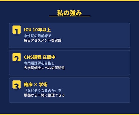アセスメント・関連図・SOAPを整理します 初回返答7時間以内｜ICU×CNS課程の看護師が伴走 イメージ2
