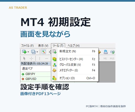 MT4の初期設定を画像付きPDFで解説します イメージ1