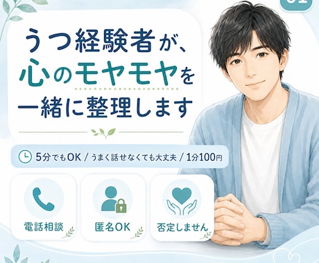 ただ聞くだけでなく、モヤモヤを一緒に言語化します 否定せず、急かさず、あなたの気持ちを一緒に整理します イメージ1