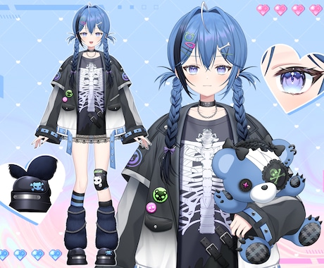 理想のVtuber用パーツ分けイラストを作成します 商用利用込み！修正無制限で承ります！ イメージ1