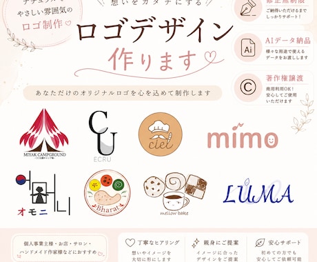 想いをカタチにするロゴを制作します イメージ1
