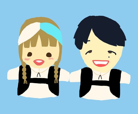 シンプルな似顔絵2枚を1日で描きます イメージ1